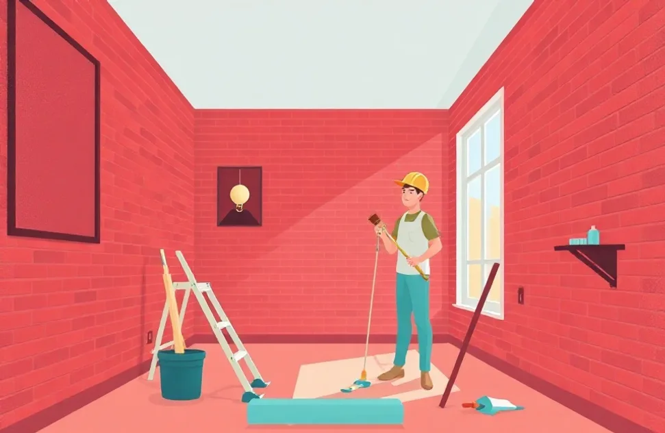 Intérieur rénové après travaux de peinture à Halluin