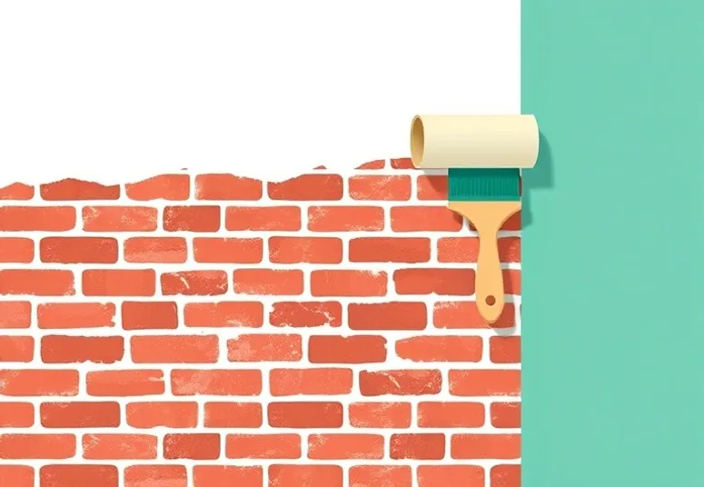 Pose de papier peint, rouleau et brosse à maroufler
